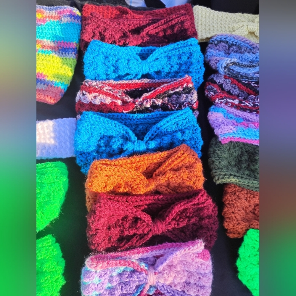 Colorful Crochet Headbands Ear Warmers - Picture 3 of 5